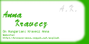 anna kravecz business card